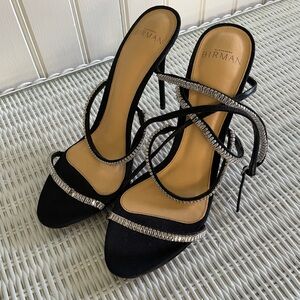 Alexandre Birman Sally Zircone Strappy High Heel Sandals | Black | Size 38